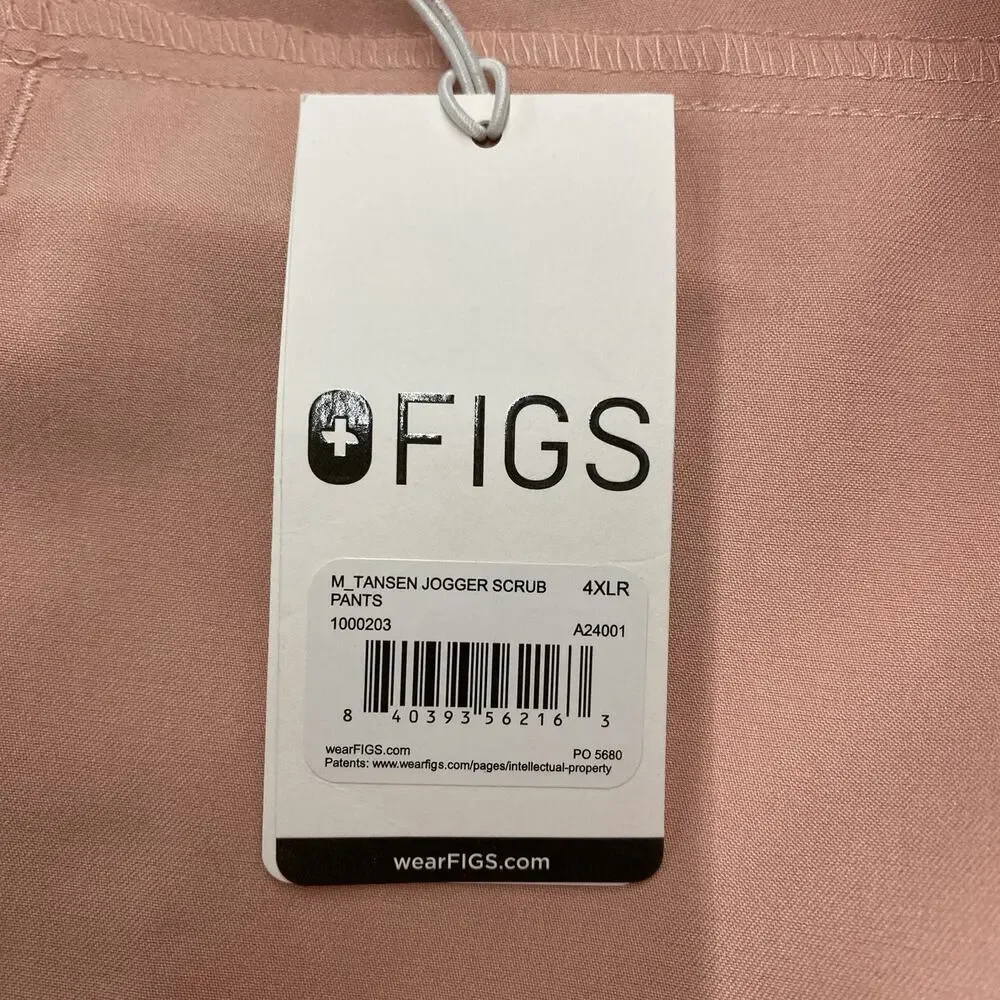 FIGS Tansen Jogger Scrub Pants Men 4XL Pink Sand Drawstring Pockets Po# 5680 NWT